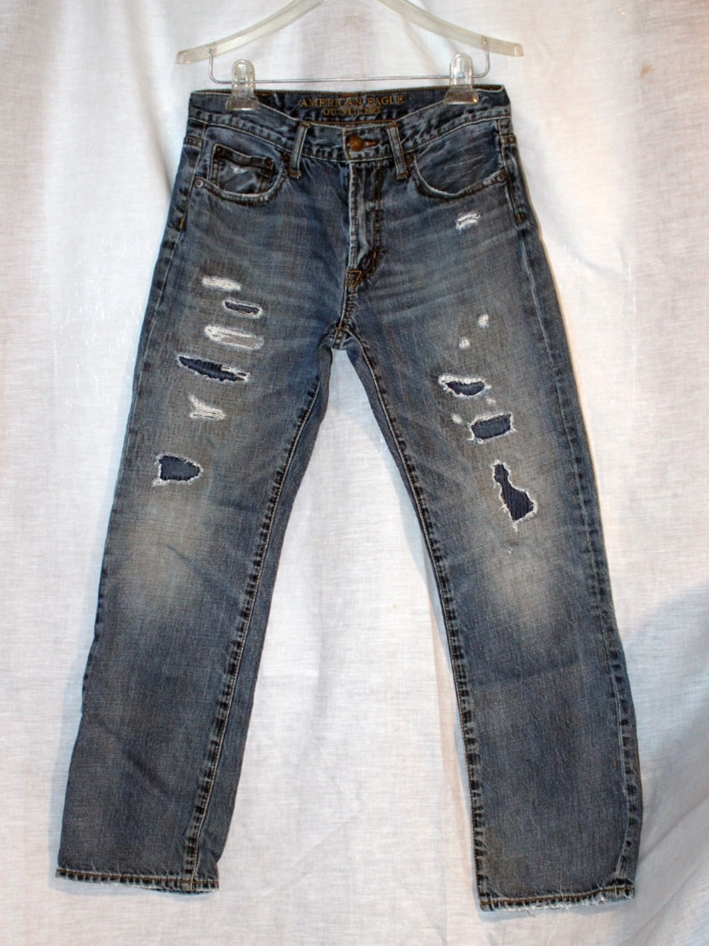 American Eagle Outfitters distressed, medium-wash denim jeans